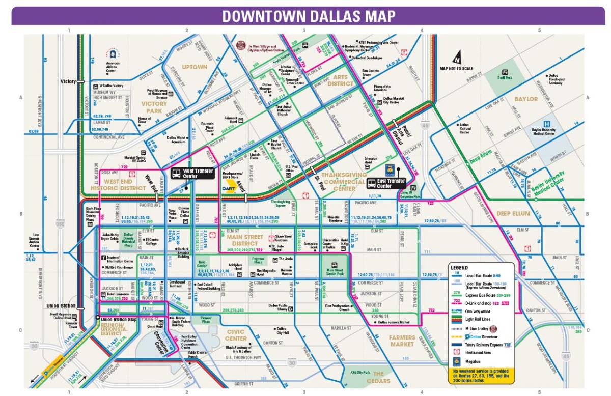 Dallas bus ruta sa mapa