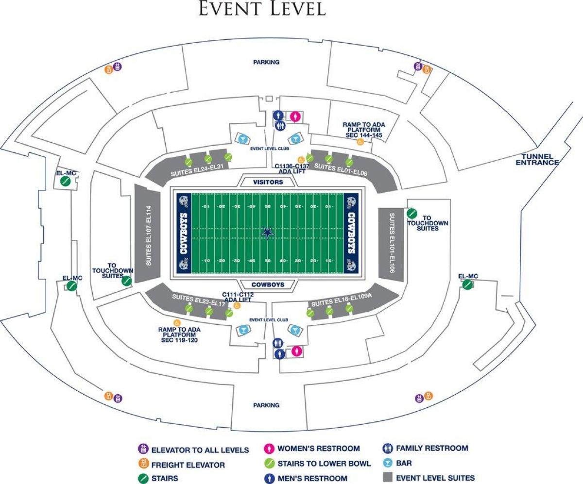 Cowboys stadium paradahan mapa