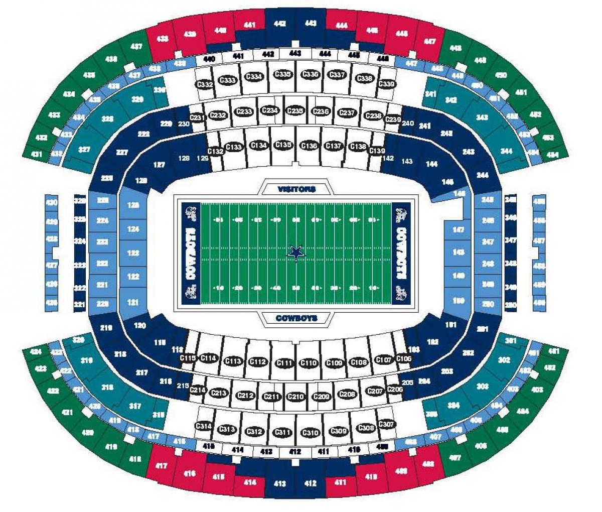 Cowboys stadium mapa