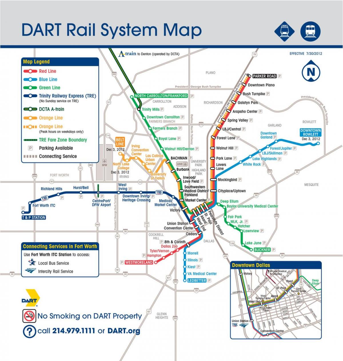Dallas dart sa pamamagitan ng tren mapa