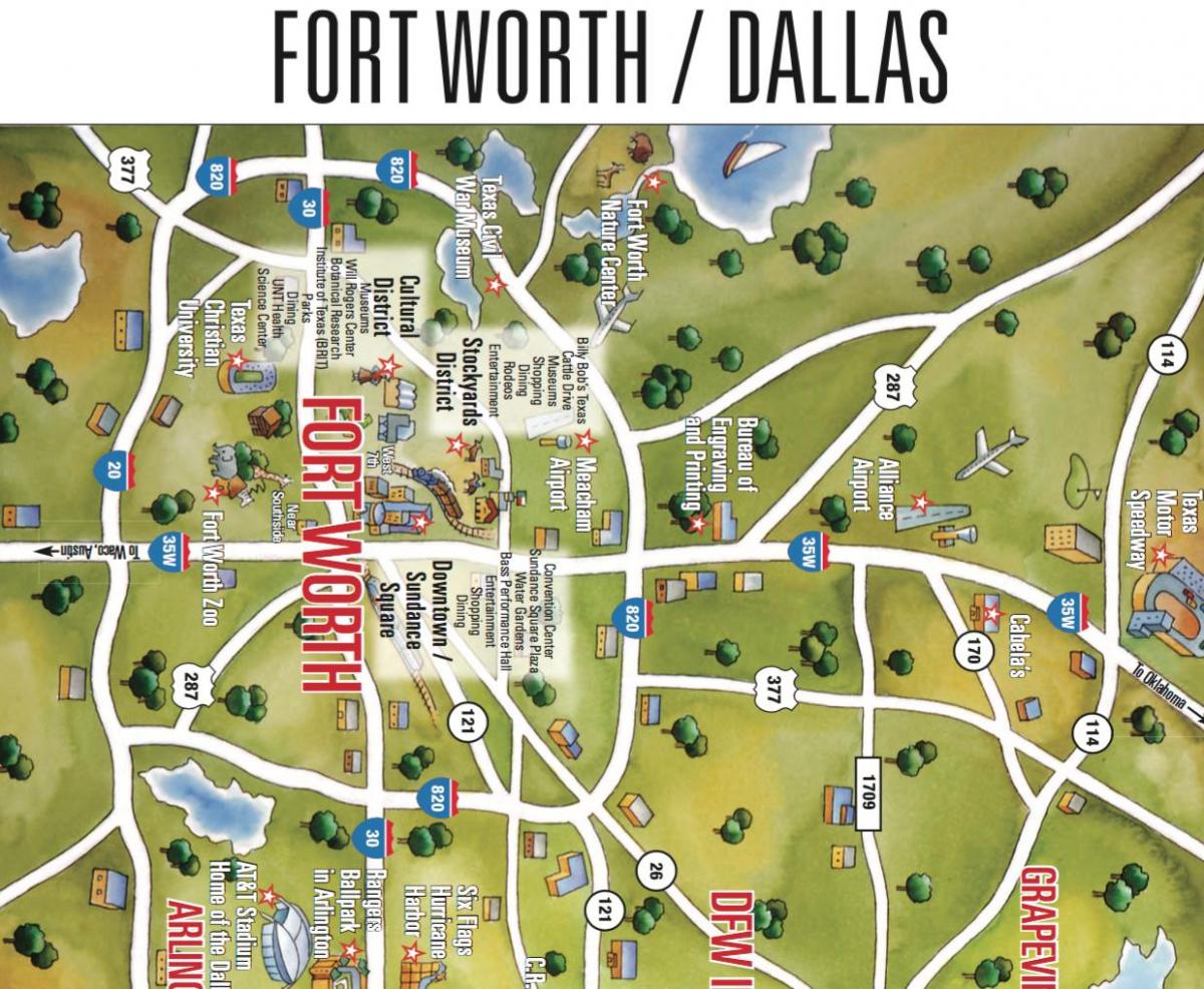 mapa ng Dallas Fort Worth area