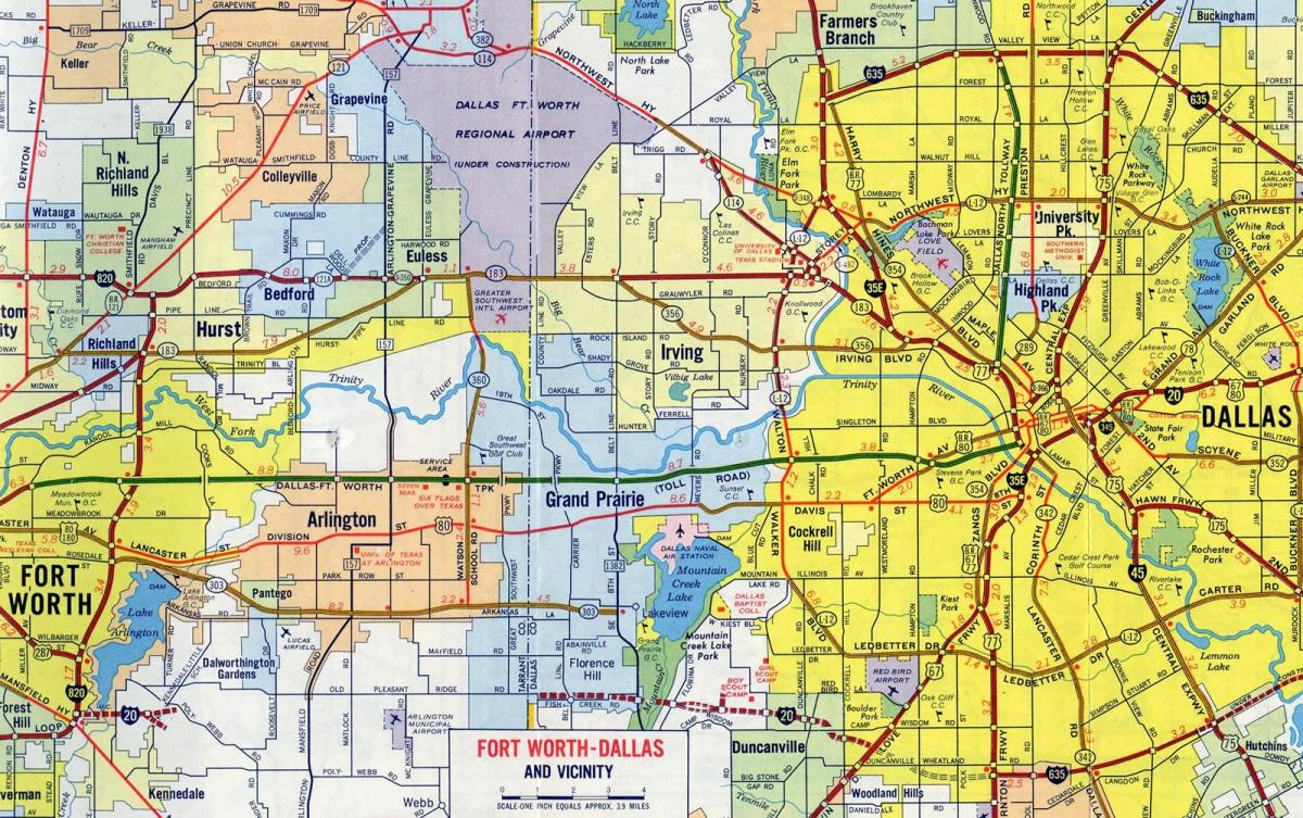 mapa ng kalsada Dallas