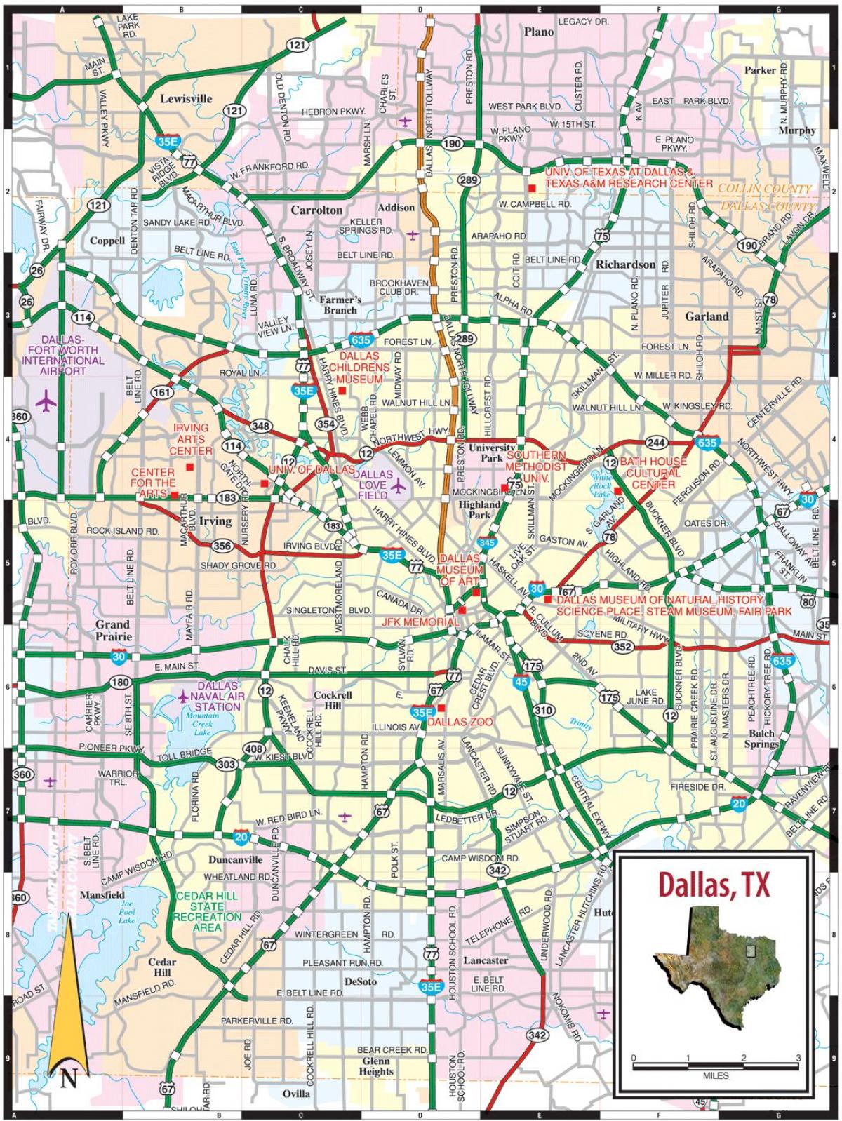 lungsod ng Dallas mapa