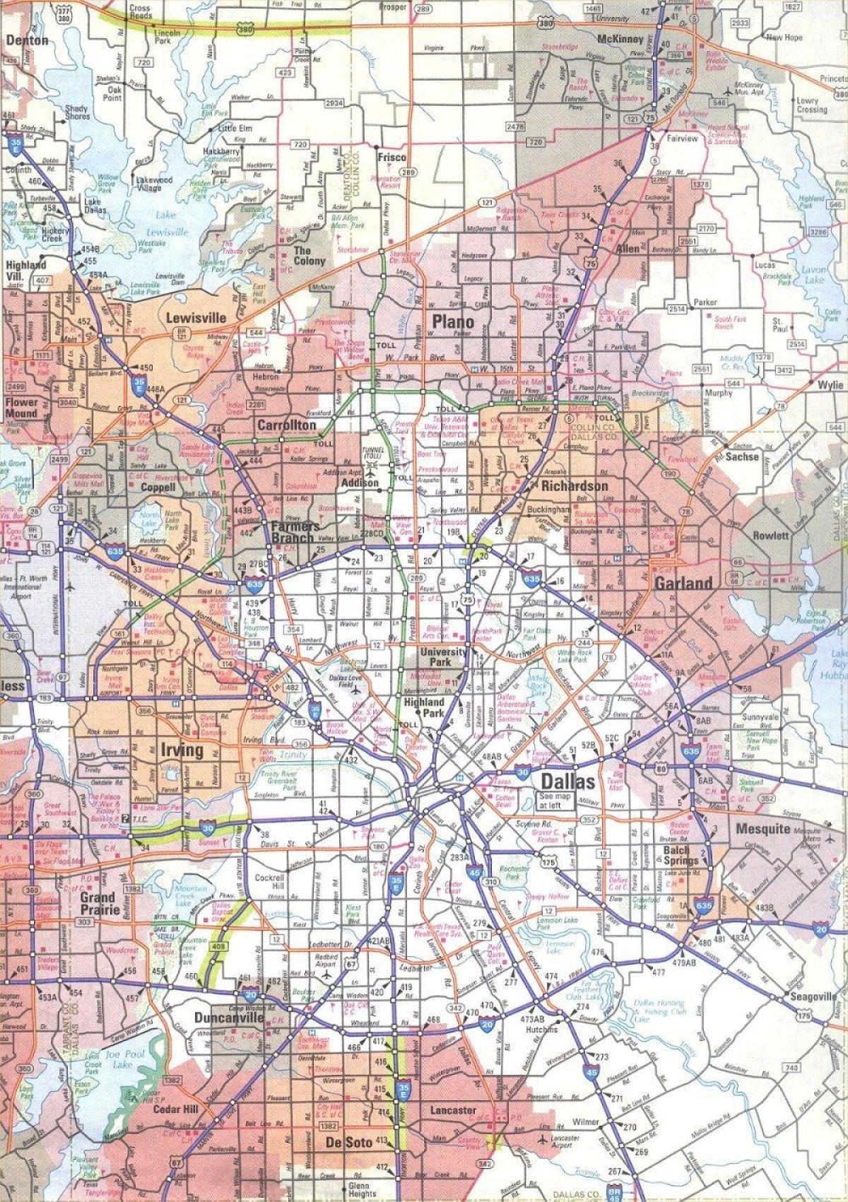 mapa ng Dallas Texas lugar