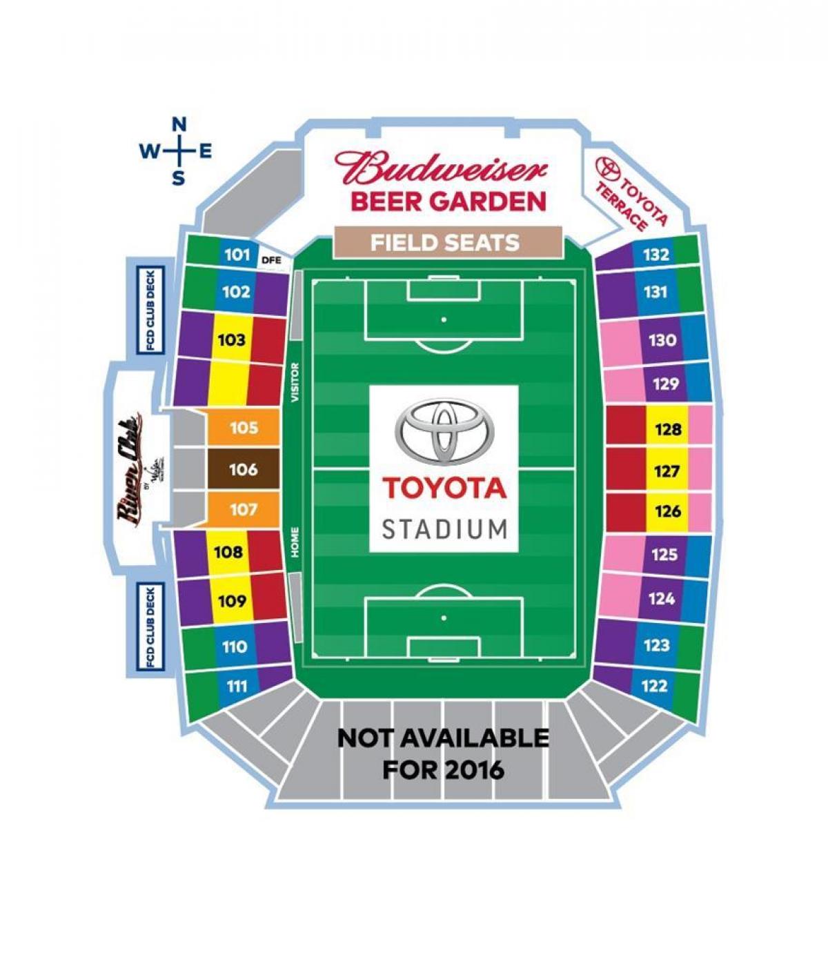 mapa ng Toyota Stadium sa Dallas