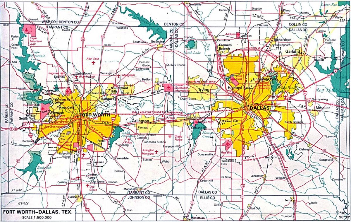 mapa ng hilagang Dallas