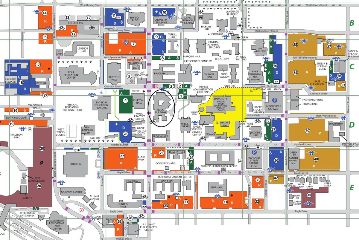 University of North Texas Dallas mapa