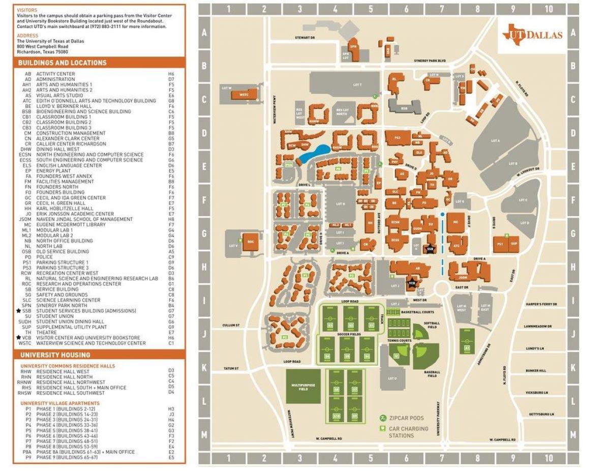 university ng Texas sa Dallas mapa