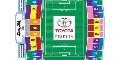 Mapa ng Toyota Stadium sa Dallas