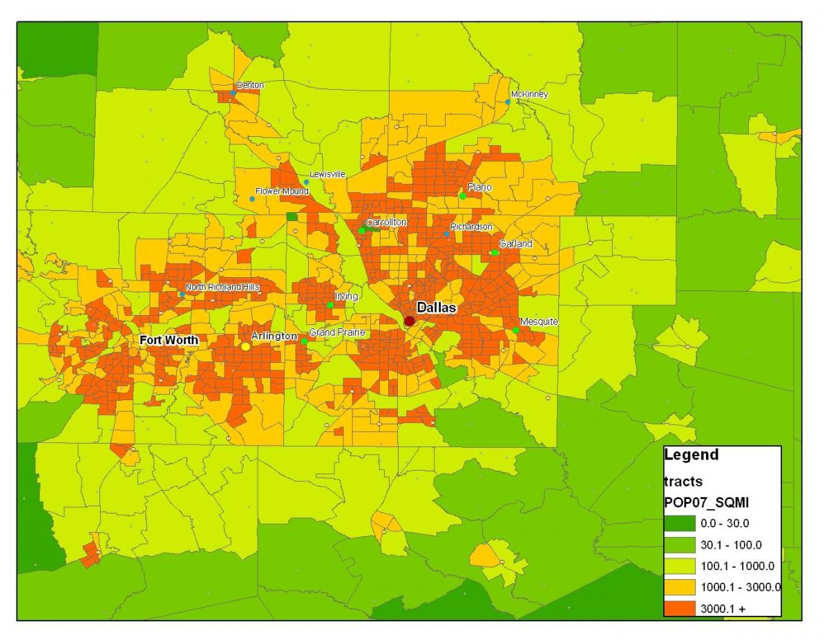 mapa ng Dallas metroplex