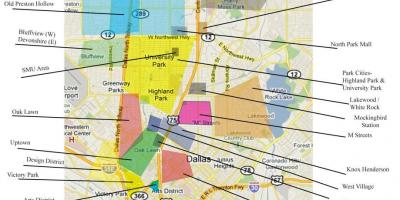 Mapa ng Dallas kapitbahayan